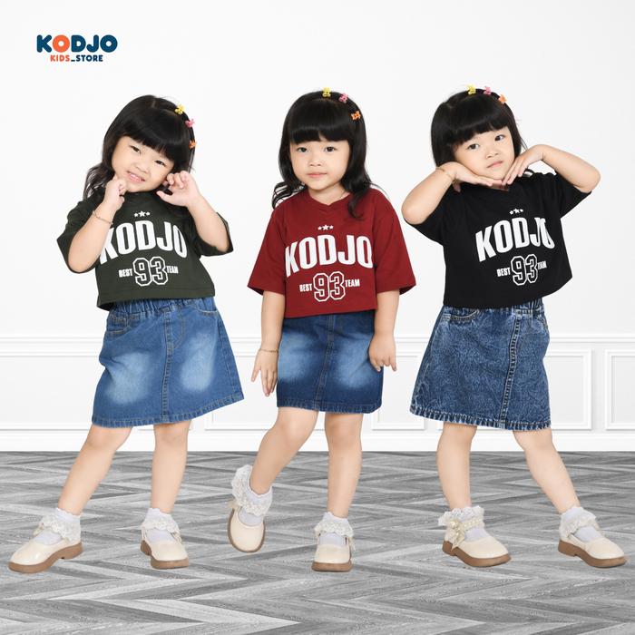 SETELAN ROK JEANS DAN KAOS CROPTOP ANAK PEREMPUAN 1 - 6 TAHUN // ONESET KAOS CROPTOP PREMIUM DAN ROK