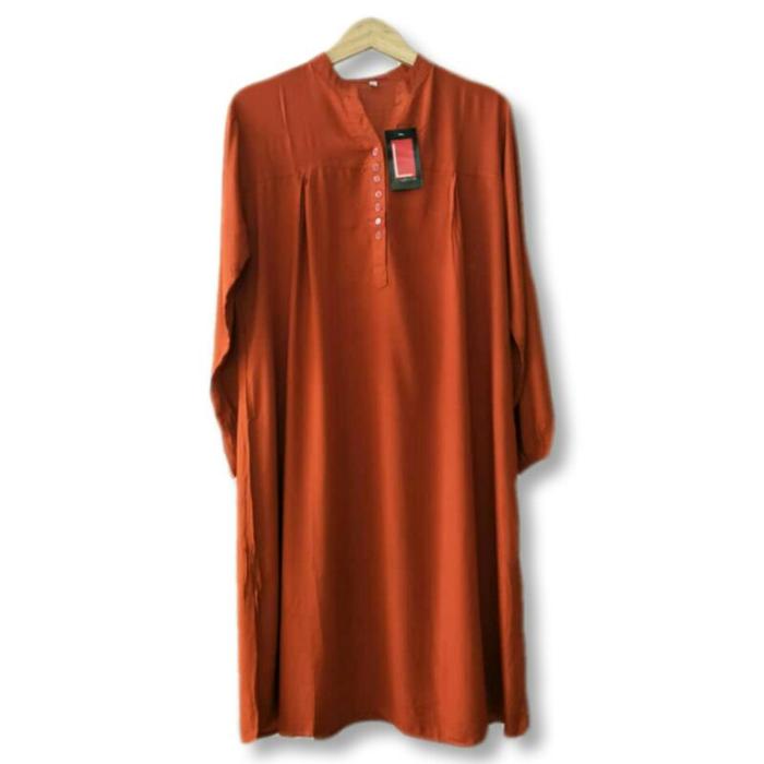 Terbaik Tunik Katun Rayon Jumbo Polos Merah Bata Adem Nyaman