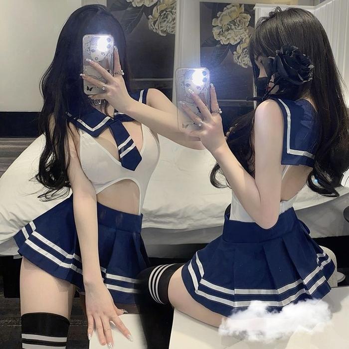 New LINGERIE SEXY WANITA SERAGAM SEKOLAH JEPANG SEXY BAJU DINAS WANITA G384