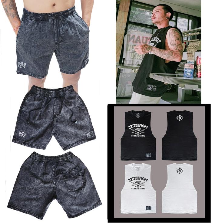 UF Clothing Bali Original - Boardshort dan Muscletank Pria Pendek Bordir Celana Kain Katun Nyaman Sa