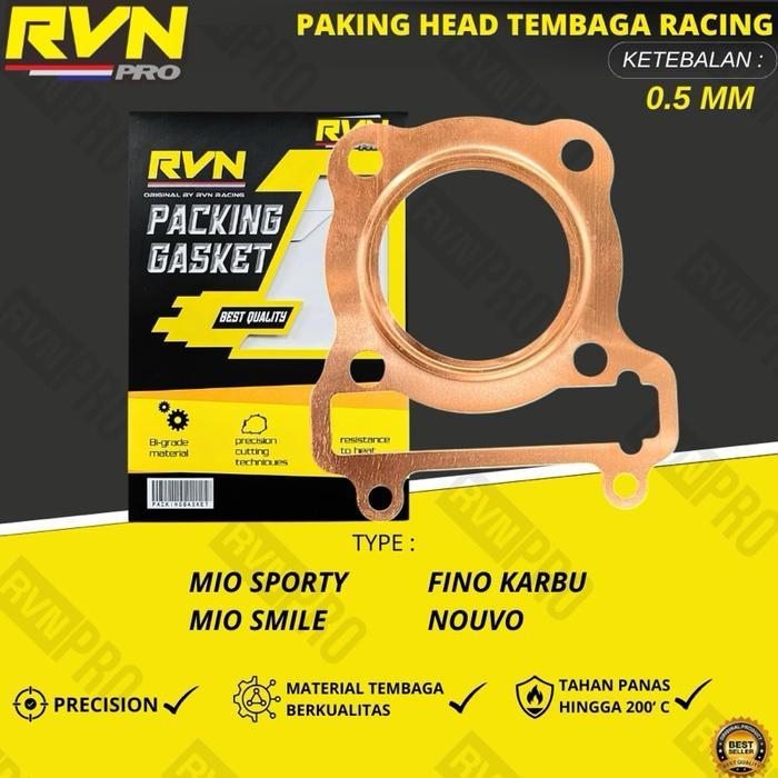 PERPAK GASKET PAKING PACKING BLOK HEAD HED TEMBAGA MIO SPORTY SMILE FINO KARBU NOUVO 5TL 54 55 56 57