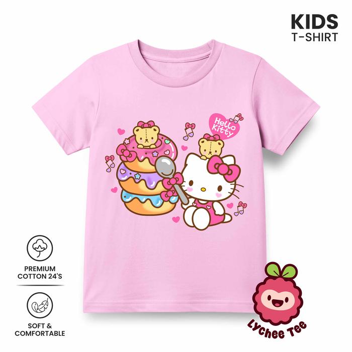 Kaos Tshirt Baju Atasan Anak Sanrio Hello Kitty Donut