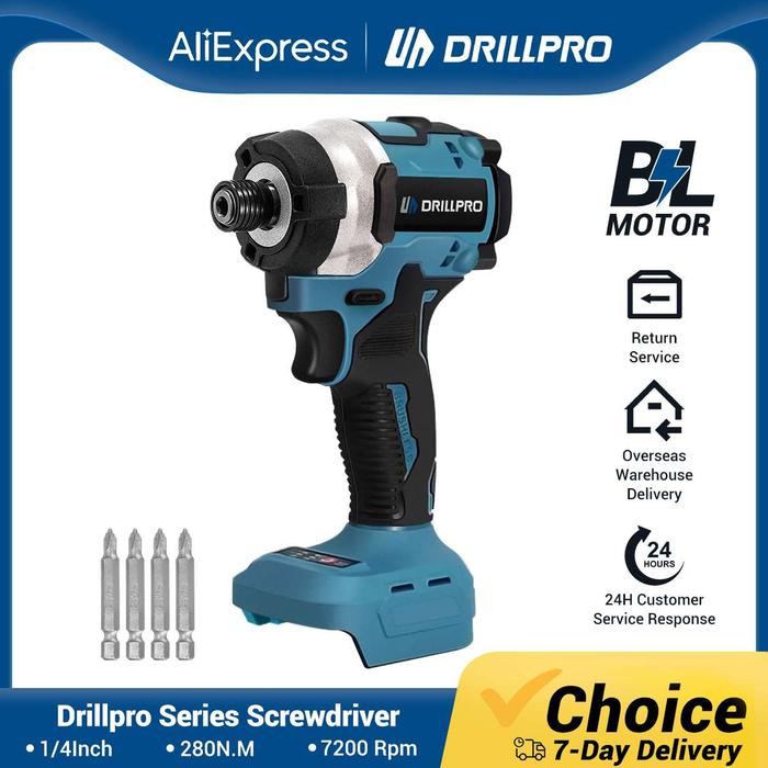 Drillpro 1/4inch Brushless Electric Screwdriver Drill Wireless 280N.m Cordless Electric DrillPower T