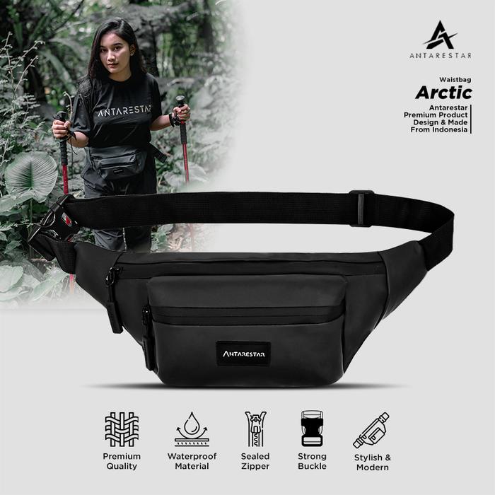 New Tas Selempang Pria Arctic Tas Slempang Waterproof Pria Wanita Waistbag Anti Air Keren Trendy - T