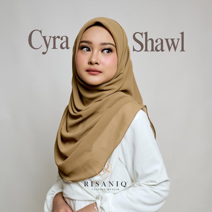 Cyra Shawl by Risaniq - Hijab Ceruty - Pasmina Persegi ala Malaysia- Kerudung Cantik Muslim