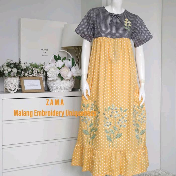 DASTER ZAMA size S, M, XL bordir mewah khas malang cocok untuk ibu hamil