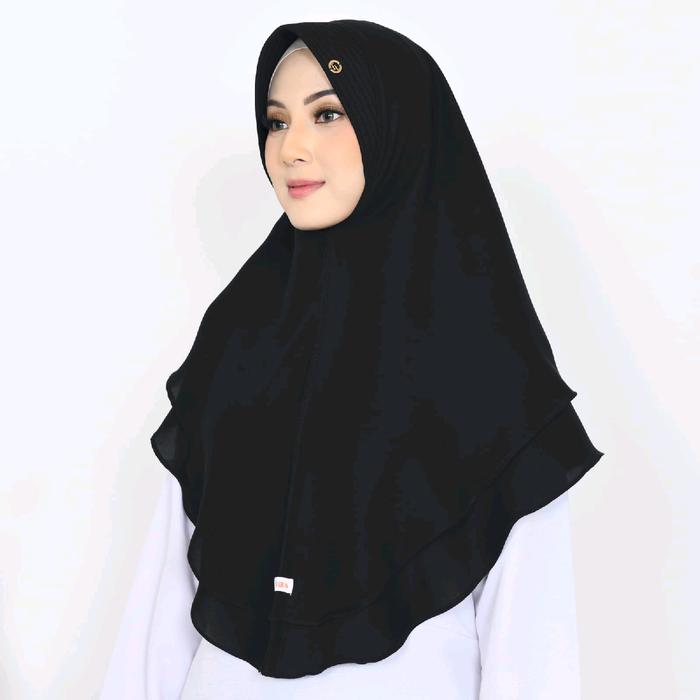 Elvira hijab khimar abaya premium (2 layer) Wanita Kerudung Syari Khimar Instan Muslim