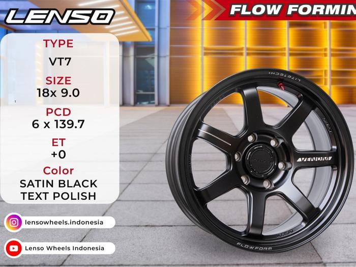 VT7 SATIN BLACK VELG LENSO R18