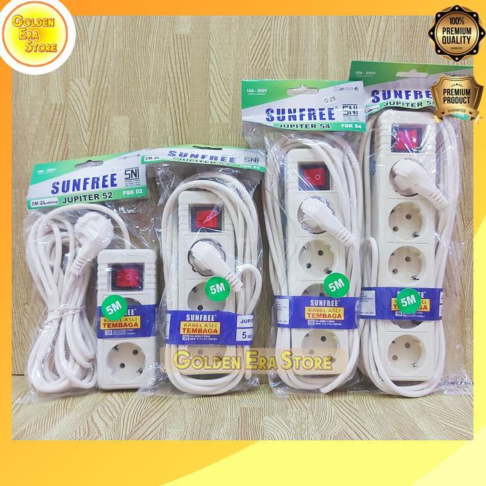 Terminal Stop kontak Sunfree 4 lubang Panjang kabel 5 Meter