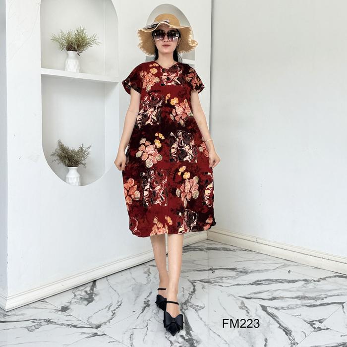 Daster Fuji ld 105cm Batik Cap Handmade By vitela busui friendly model simple elegan