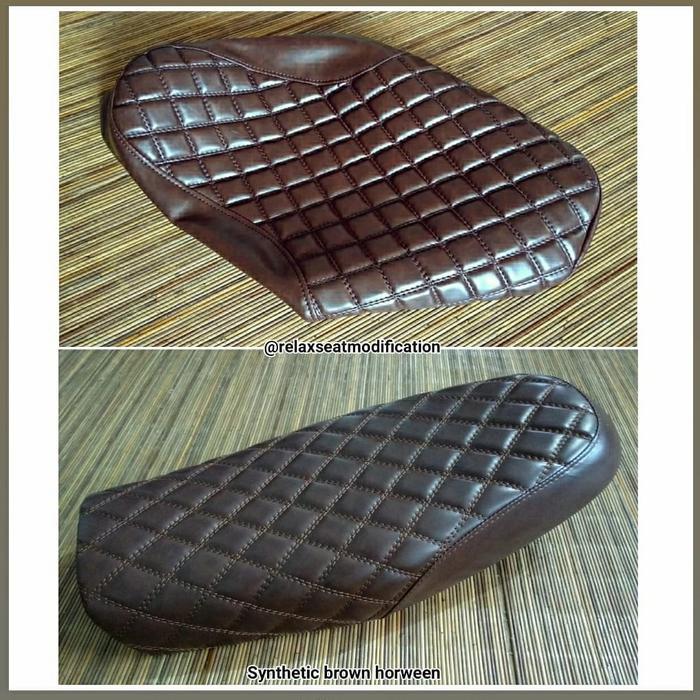 kulit jok cover jok kawasaki w175 scrambler wajik coklat L1