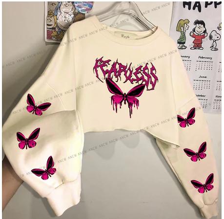Fearless Sweater Crop Korean Style Bahan Baby Terry