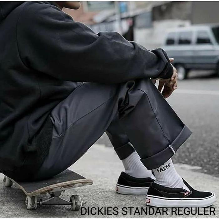 Dickies 874 Celana Chino Skate Pria Standar Reguler Premium Ori Warna Abu Tidak Melar Brand Lokal Te