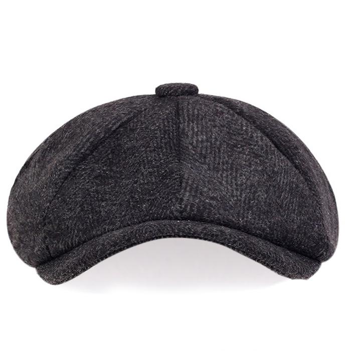 TERLARISS Topi Retro Octagonal Wild Hat Topi Tukang Koran Lnggris Painter Hat Avant Garde Hat Baret 