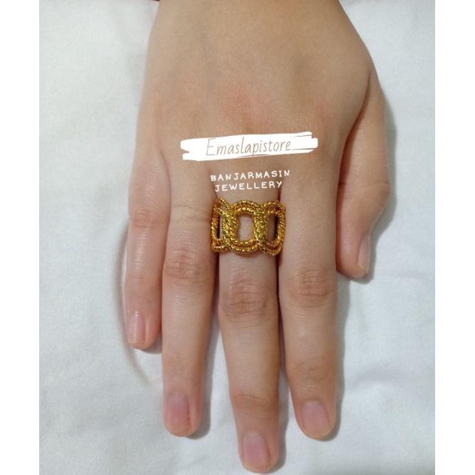 Cincin Coco Anyam Gerigi Lapis Emas 999 Banjar