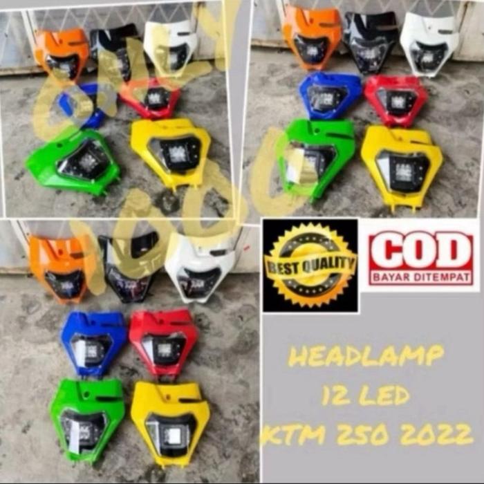 LAMPU DEPAN 12 LED KTM 2022 HEADLAM KLX230 TRAIL SUPERMOTO MOTOCROS