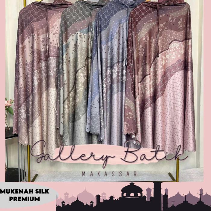 Mukena Dewasa Jumbo Premium Silk Renda Mewah termurah Makassar [[Gallery Batik Makassar]]