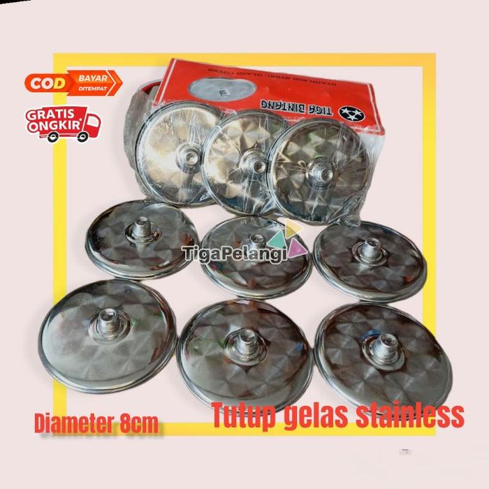 Tutup Gelas STainless Paket 12Pcs