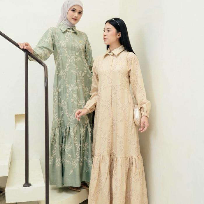WOMENWEAR INDONESIA | Nuela Dress | Dress Bordir Wanita | Dress Kondangan | Gamis Kondangan | Dress