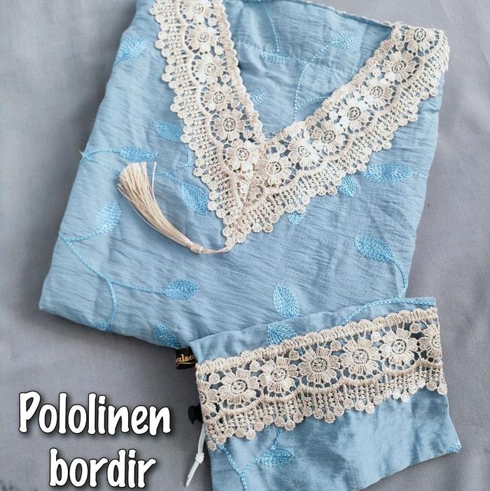 POLOLINEN BORDIR SIZE BABY - Usia 3-5tahun - mukena abaya sholat terbaru 354 by Jihan salsa