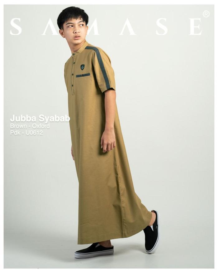 Stok Baru SAMASE Jubba Syabab U061 Lengan Pendek Jubah Baju Gamis Anak Remaja Laki LakiTerbaru Samas