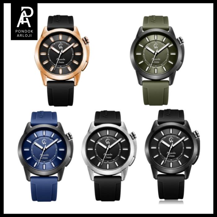 New Jam Tangan Pria AC 8632 / ac8632 / 8632 Rubber Garansi 1 Tahun