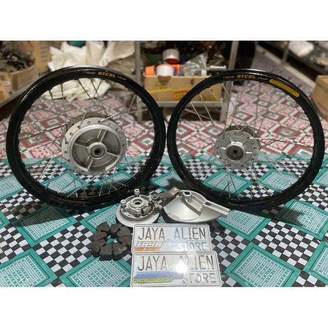 Paketan Velg Pelek Takasago Excel Asia Kw Motor Megapro Monoshock Sudah Pakai Nap gear Set PNP Cb Gl