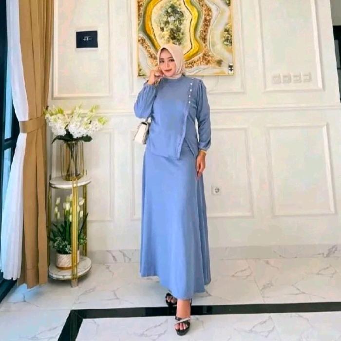 HANIFA ONE SET ROK POLOS / HANIFA ROK KENIT JAPAN PREMIUM / ONE SET HANIFA - 