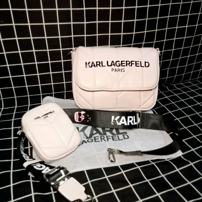 Karl Lagerfeld Paris Voyage Nylon Messenger Bag.