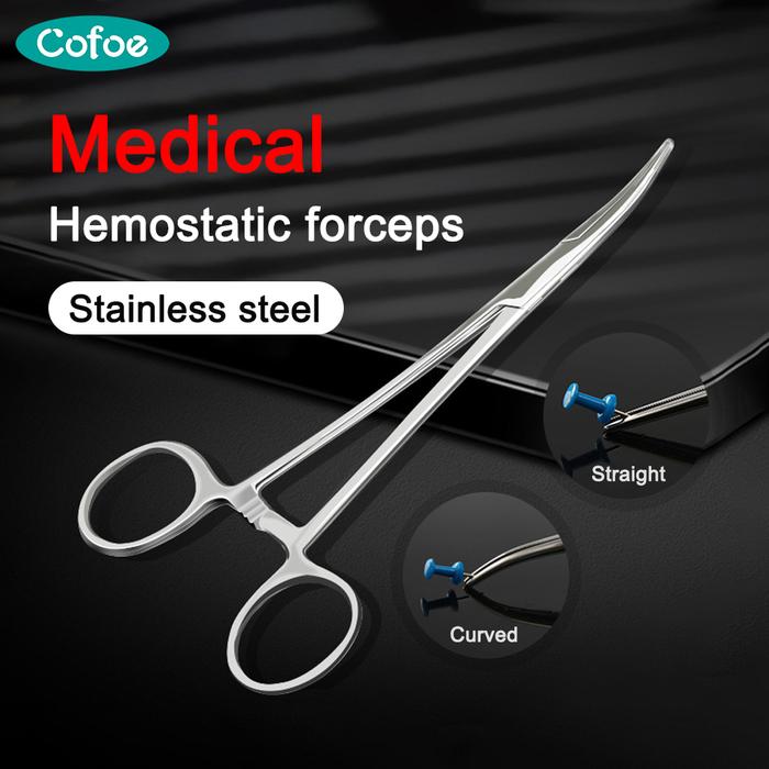 Cofoe Baja Tahan Karat Hemostatik, Gigi Lurus Forceps Kapal Forceps