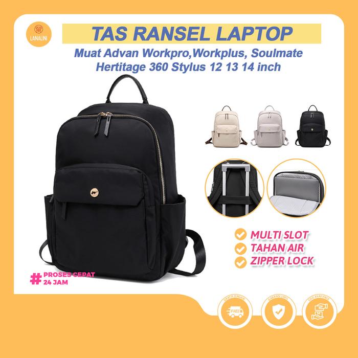Tas Ransel Laptop Advan Workplus Soulmate 13" 14" 15" Slot Backpack Organizer Cas USB Pria Wanita Ge