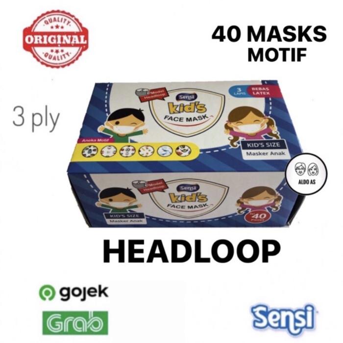 MASKER SENSI ANAK HEADLOOP ISI 40 PCS