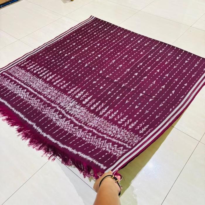 Kain Tenun Blanket Etnik Toraja BLH731 Serian Maroon Merah Terbaru Benang Katun Adem Lembut 250x120c