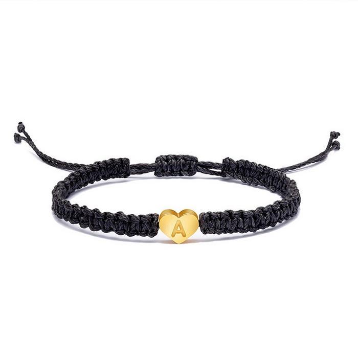 Gelang Tali Handmade Gelang Inisial Huruf Abjad Pria Wanita Couple Adjustable A B C D E F I J K L M 