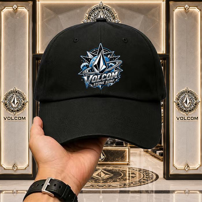 TOPI Snapback Volcom Full Hitam Original Import Unisex Streetwear Skate Adjustable Premium TOPI Plan