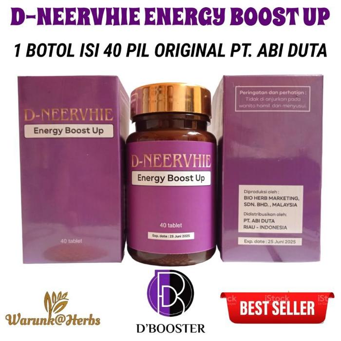 D-NEERVHIE ENERGY BOOST UP 1 BOTOL ISI 40 PIL HITAM TERBAIK ORIGINAL MALAYSIA