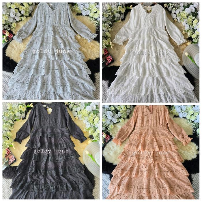 Gamis june bahan katbol premium renda cantik non busui
