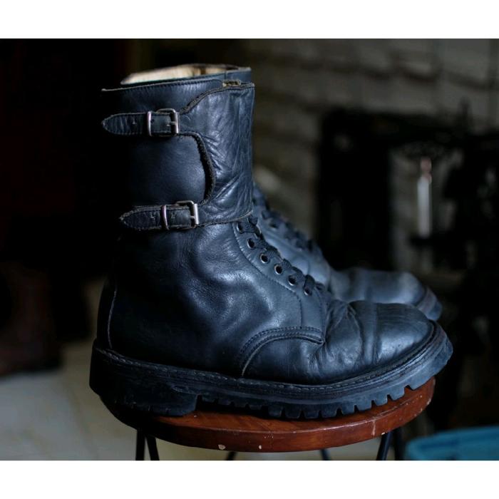 Sepatu Gommar Amphibiox Combat Boots Leather Monk Laces Boot Vintage Kulit not Timberland Caterpilla