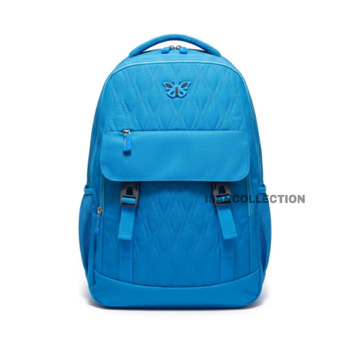 Tas Ransel Genic Blue Butterfly Tas Sekolah Wanita 15inch Tas Laptop