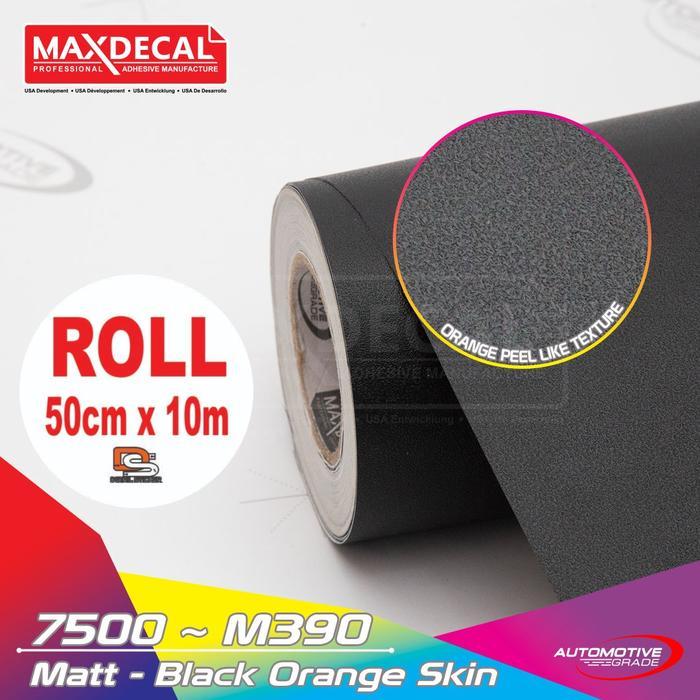 ROLL Sticker Skotlet hitam kulit jeruk Maxdecal M390 hitam kasar ROLL OSEAN