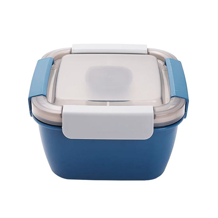 Plastic Bento Lunch Container with Sauce Case and Cutlery for Outdoor