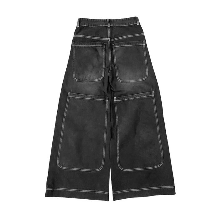 BIG SALE!!! (READYSTOCK) Four Pockets Wide Leg Jeans | Celana Skate Big Pocket Y2K JNCO | Denim Over