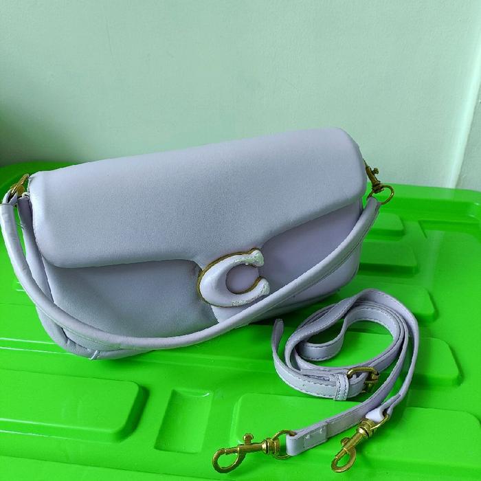 Tas selempang wanita second reject, shoulder bag preloved Sling bag second purple color syntetic lea