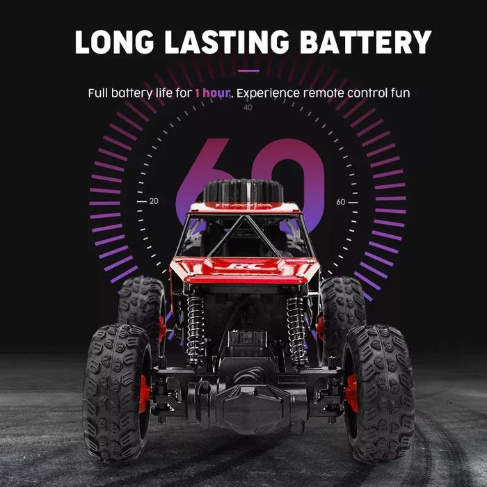 BabyToys Mainan Mobil Remote Control Besar Anak RC Offroad Rock Crawler 1:18 Baterai Charge