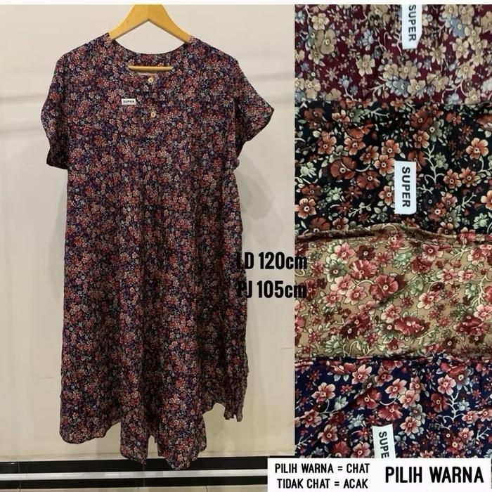 GAJAH PUTIH Daster Busui Kancing Klok Kembang LD 120