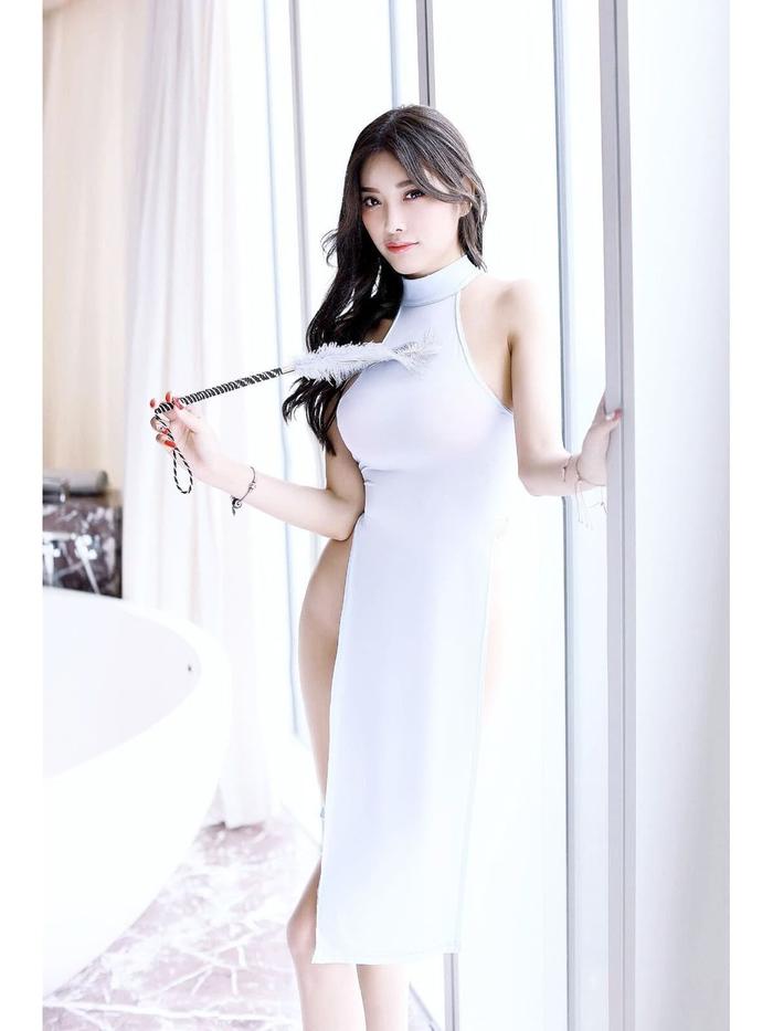 Lingerie Sexy Dress Panjang Dugem Seksi Clubwear Sexy Putih 2050