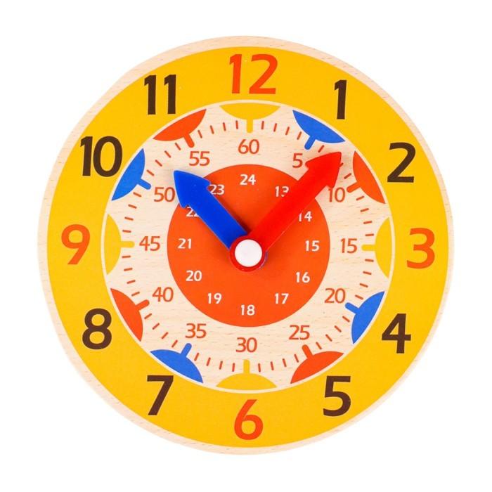 Mainan Anak Montessori Clock Hour Minutes Children Toy - SZ0916-Orange