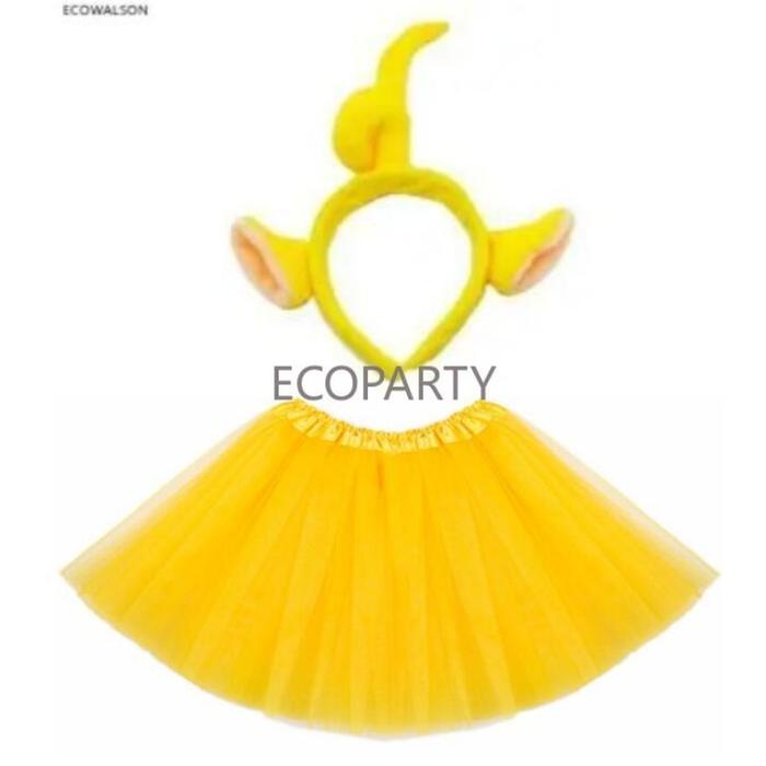 kids Costume Skirt Headband Set Girls Ladies Laa Laa Po Dipsy Tinky Winky Cosplay Costume Skirt for 