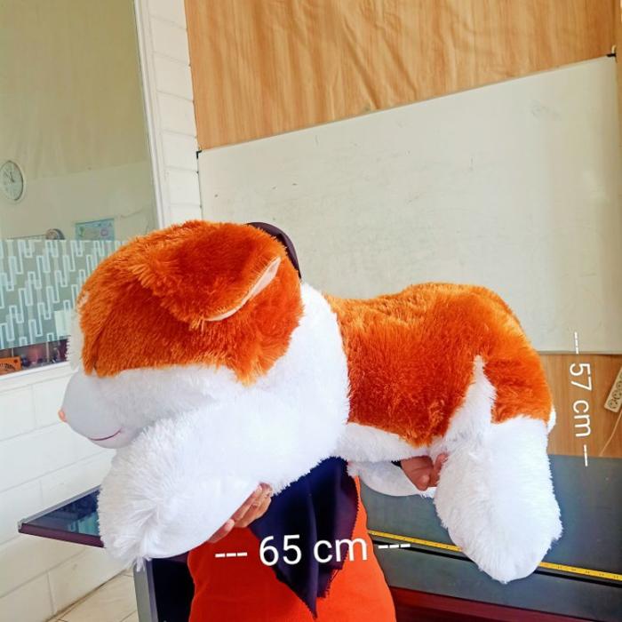 Boneka Kucing Bulu/ Dakron Super Empuk UK 65cm