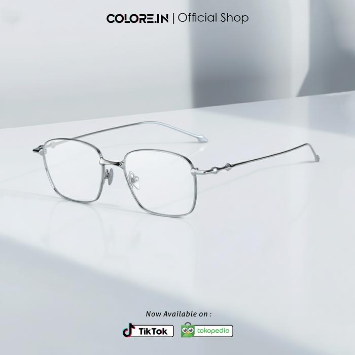 Colore.in Kacamata Anti Radiasi Minus Photocromic Titanium Bentuk Reactangle Premium Look Style Wani